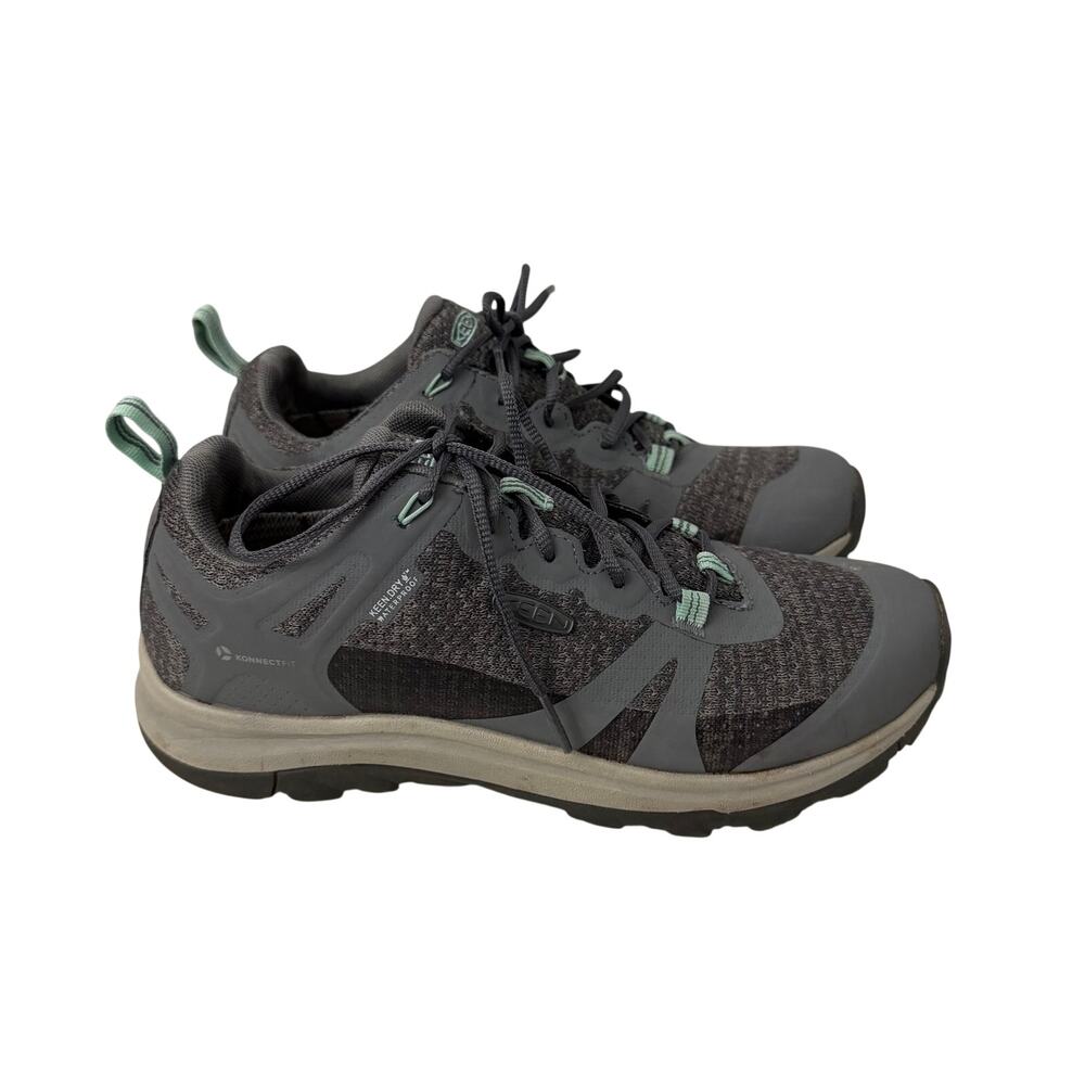 Keen Terradora II Waterproof Hiking Shoes Womens Size 7 Gray Teal Low Top
